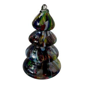 Hand Blown Glass Christmas Tree Made In Poland Art Glass Huta Szkla Rogi